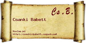 Csanki Babett névjegykártya